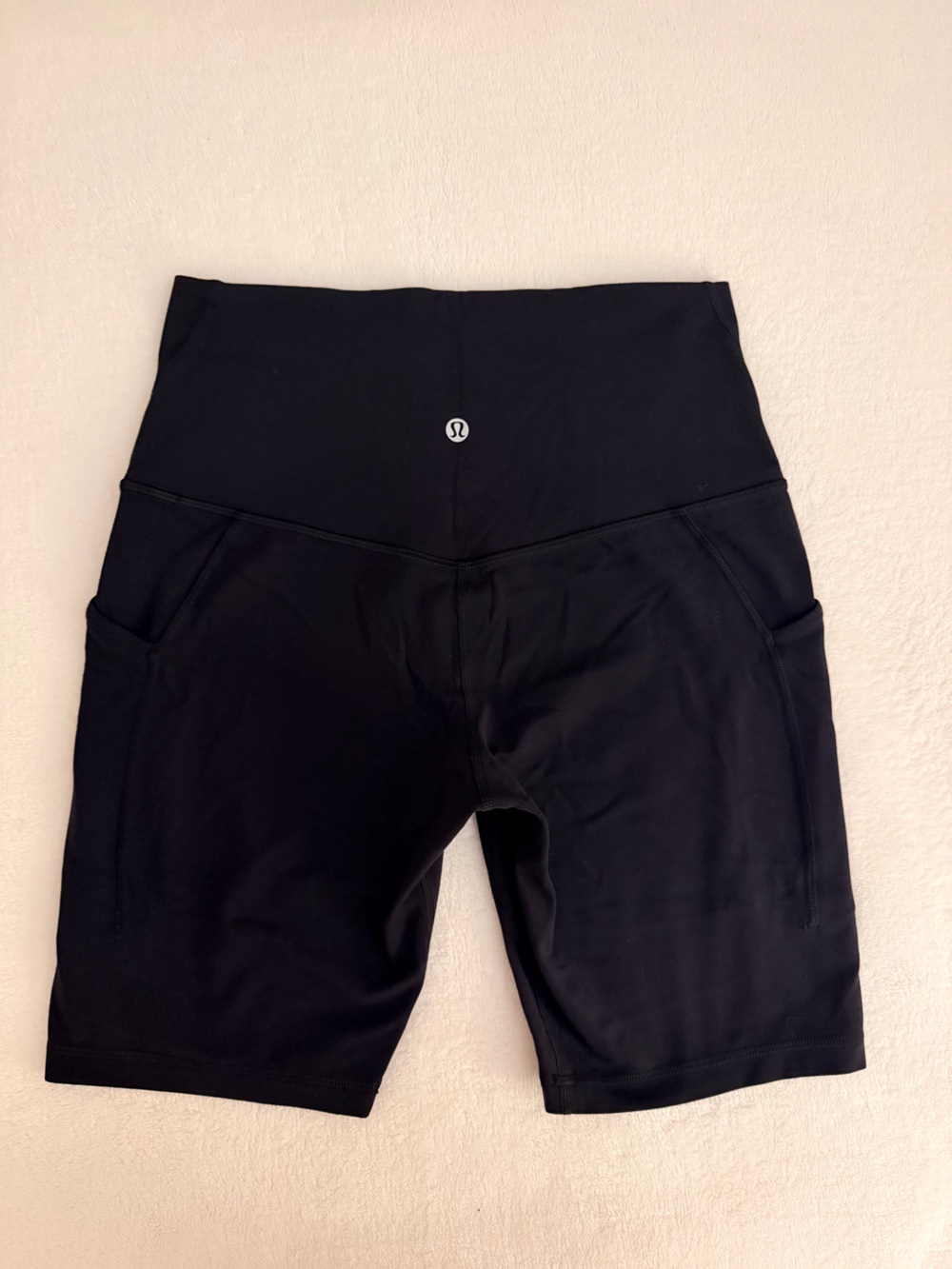Lululemon Black High-Rise Biker Shorts with Pockets Size 8